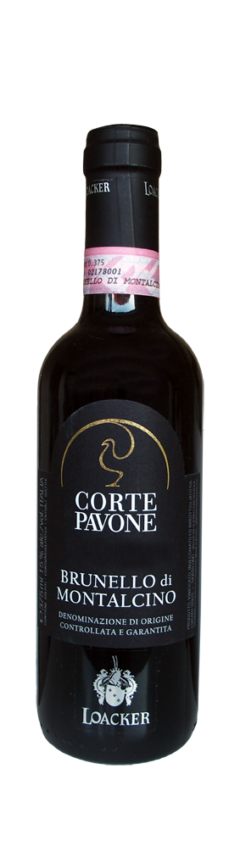Halbe Rotweinflasche Brunello di Montalcino DOCG vom Weingut Corte Pavone Montalcino
